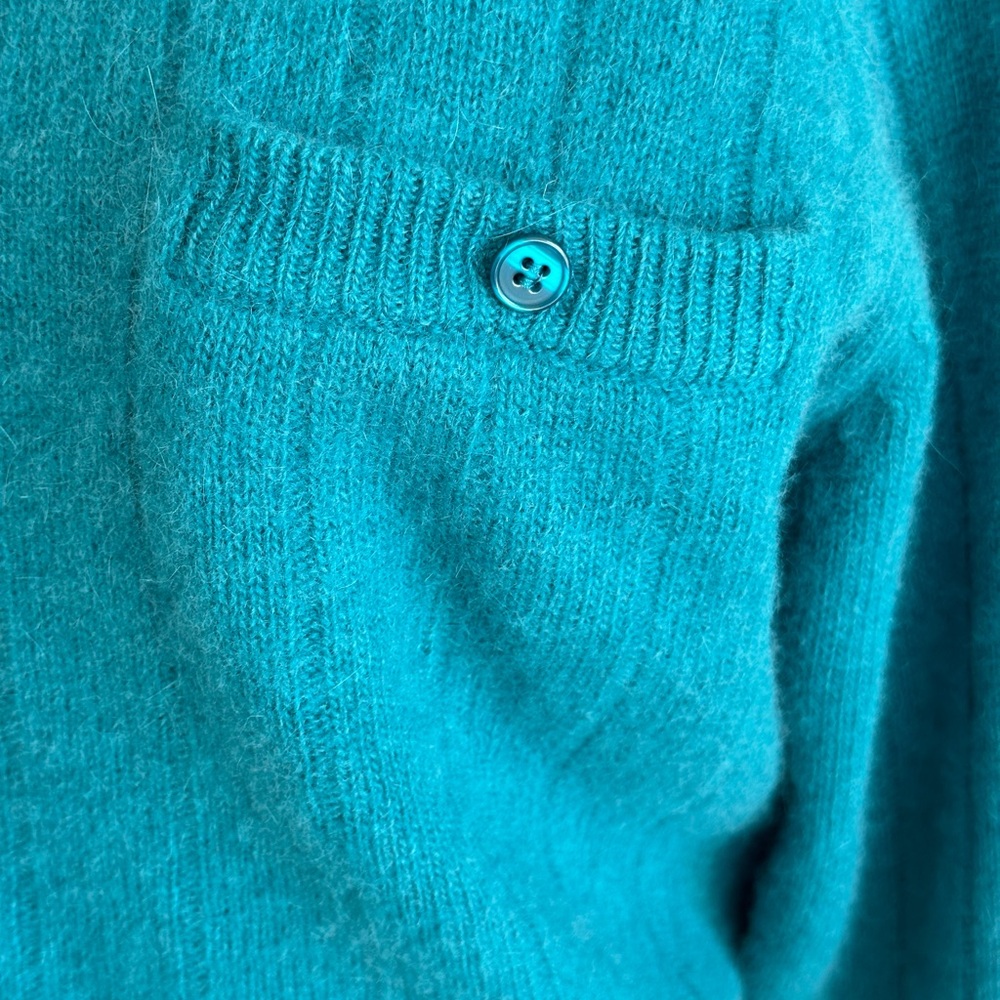 Crystal Sportswear Lambswool/Angora Blend Turquoise Vintage Sweater-M - Picture 4 of 16